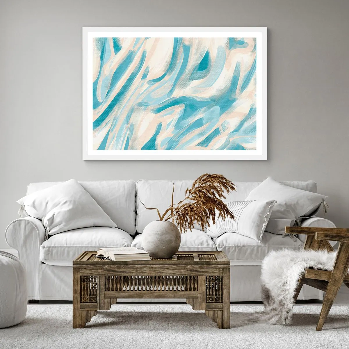 Póster en marco blanco - Brisas primaverales - 50x50 cm