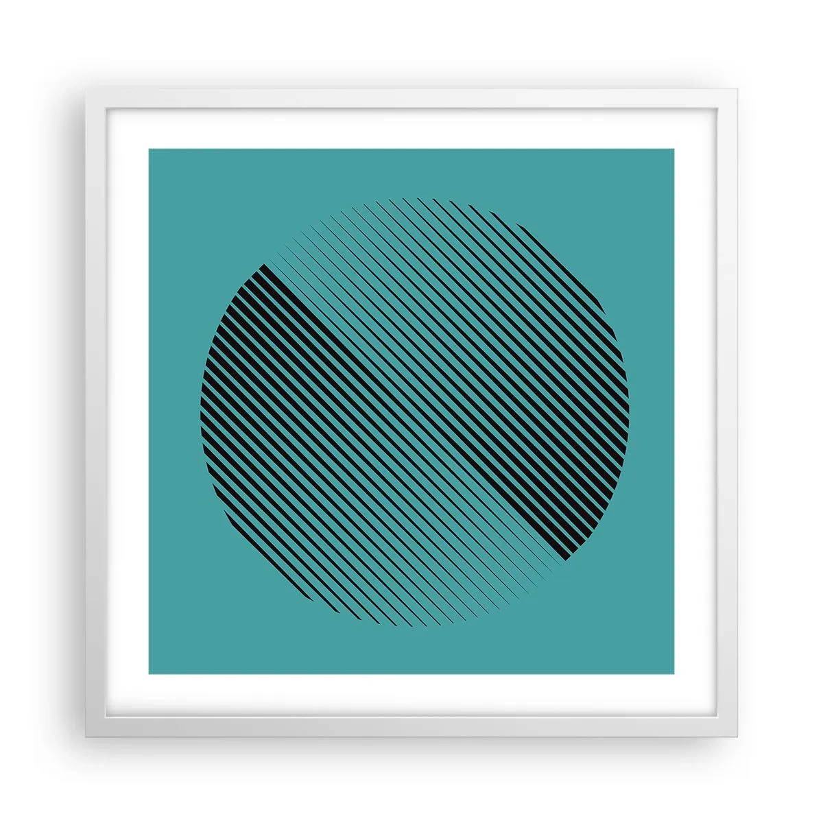 Póster en marco blanco - El círculo: una variación geométrica - 50x50 cm