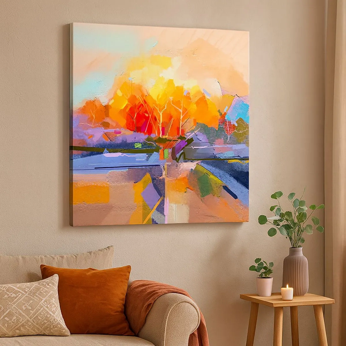 Cuadro sobre lienzo - Impresión de Imagen - Llegó el otoño - 30x30 cm