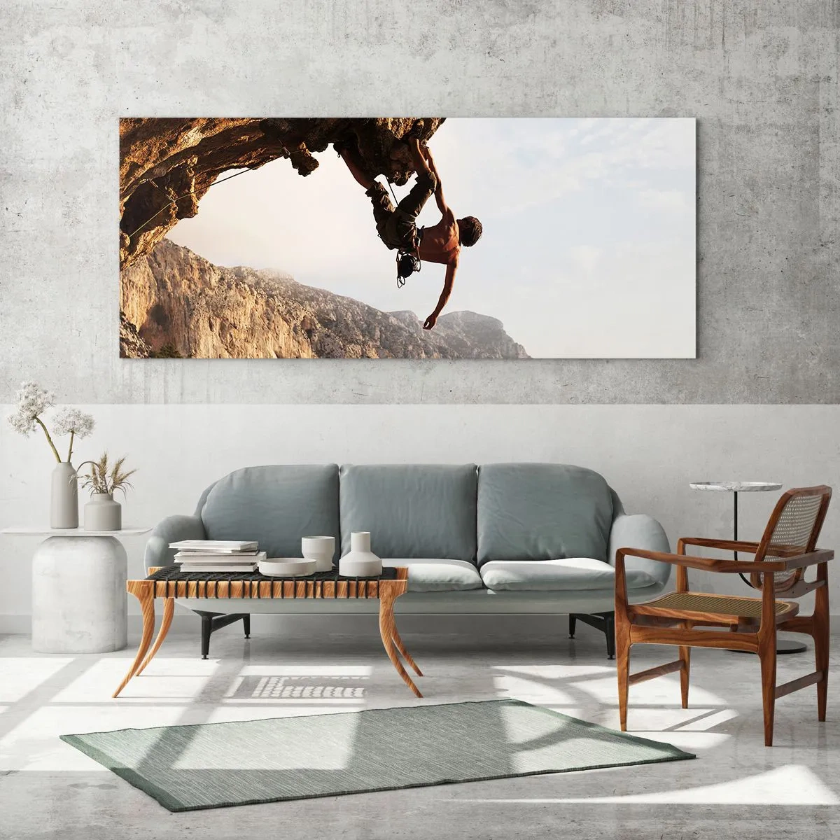 Cuadro sobre vidrio - Impresiones sobre Vidrio - Un mundo en la roca - 100x40 cm