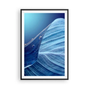 Póster en marco negro - Gotas ocultas de azul - 61x91 cm