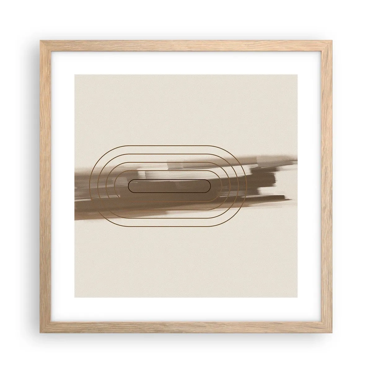 Póster en marco roble claro - Un soplo de gris - 40x40 cm