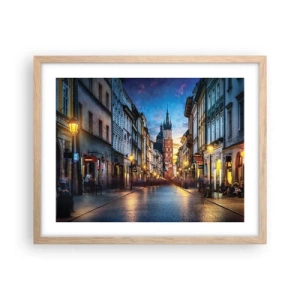 Póster en marco roble claro - El encanto de Cracovia - 50x40 cm