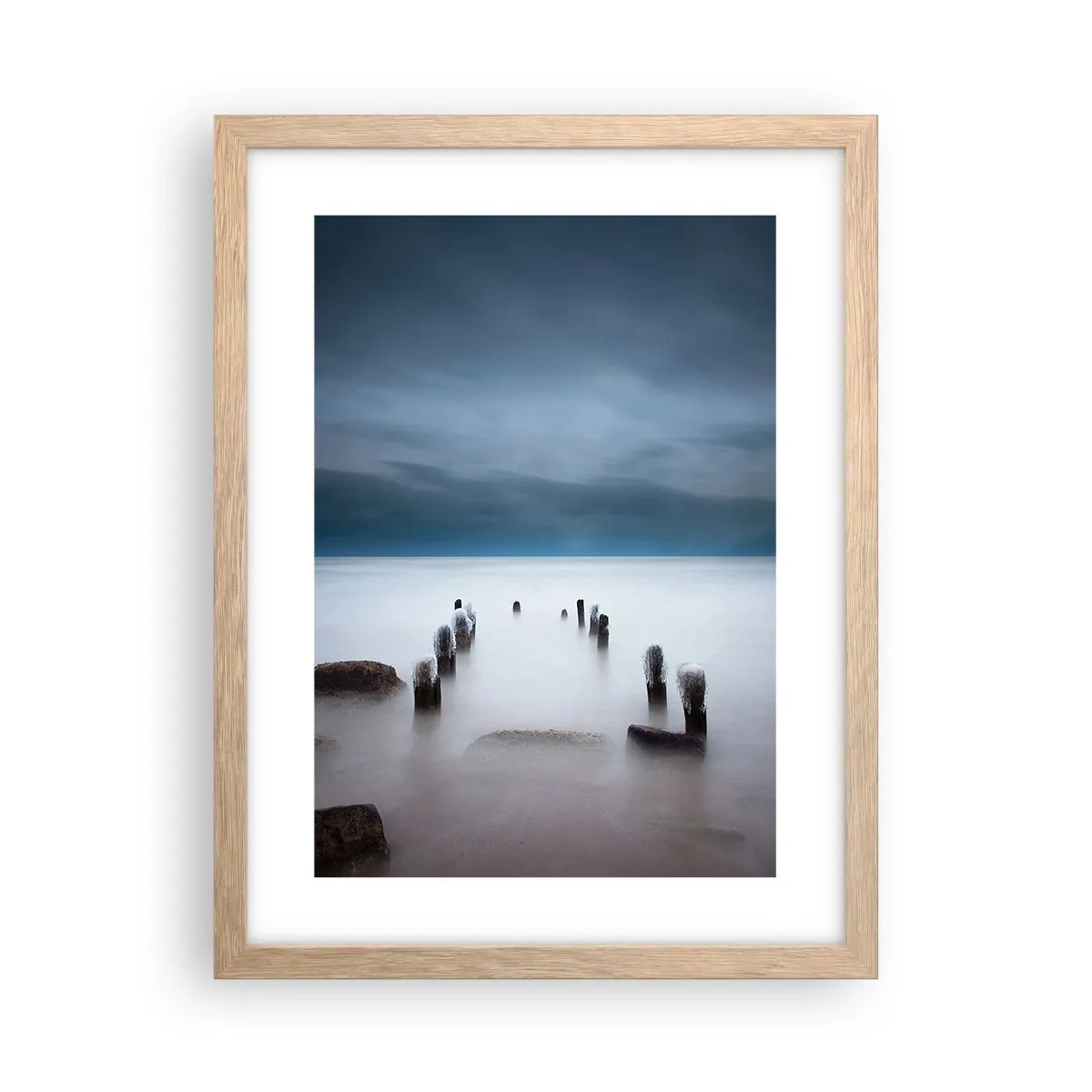 Póster en marco roble claro - El lago del pensamiento - 30x40 cm