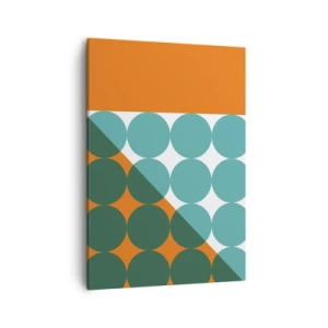 Cuadro sobre lienzo - Impresión de Imagen - Patrones geométricos en colores contrastantes - 50x70cm - Hacia arriba y en diagonal - Decoración de pared moderna para salón y dormitorio ARTTOR