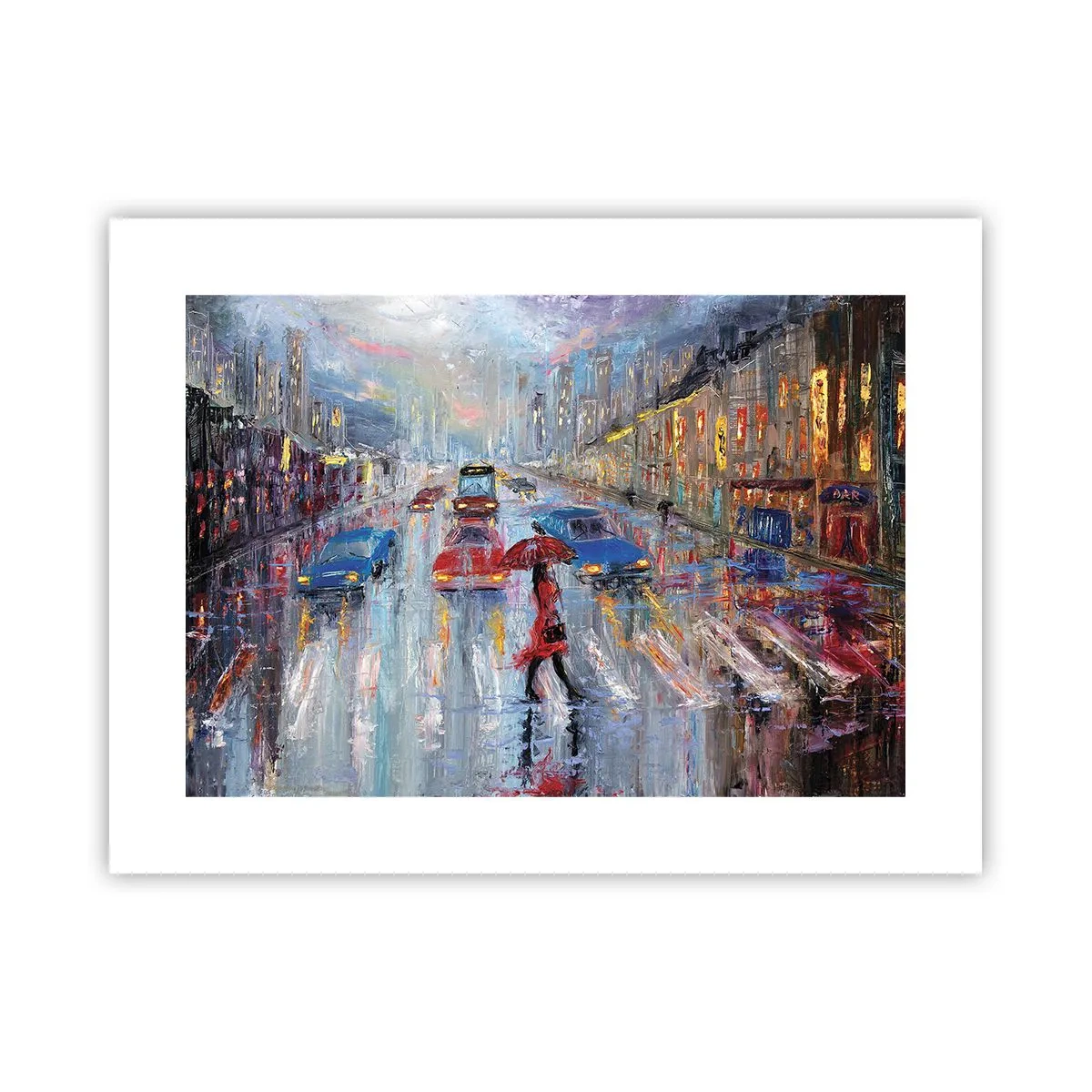 Póster - Una tarde de lluvia en la ciudad - 40x30 cm