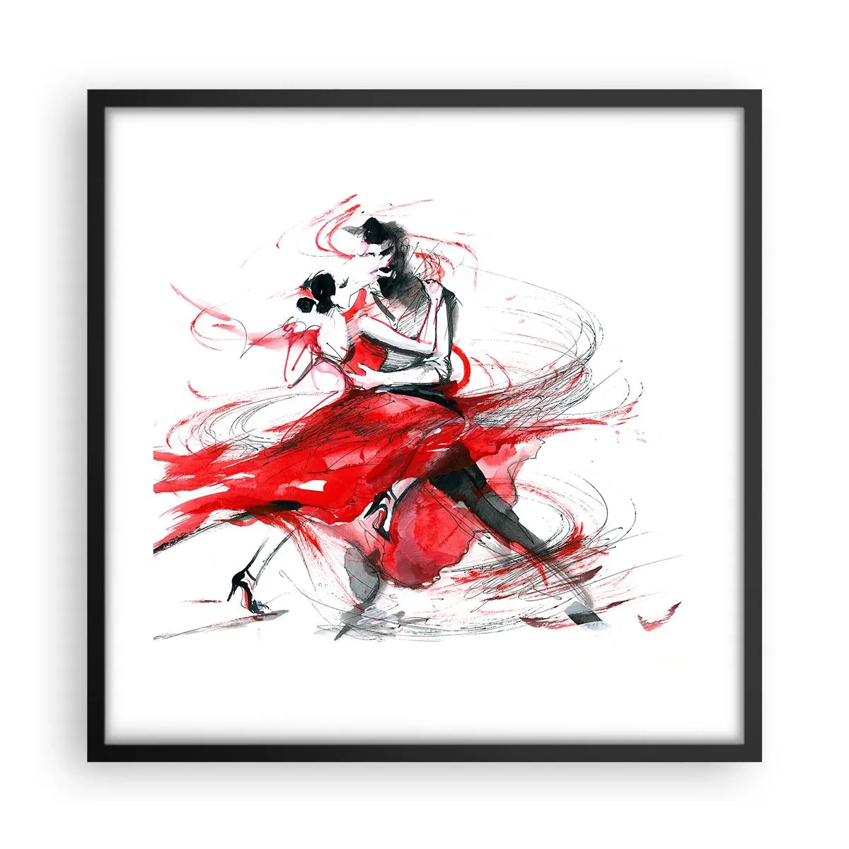Póster en marco negro - El tango: el ritmo de la pasión - 50x50 cm
