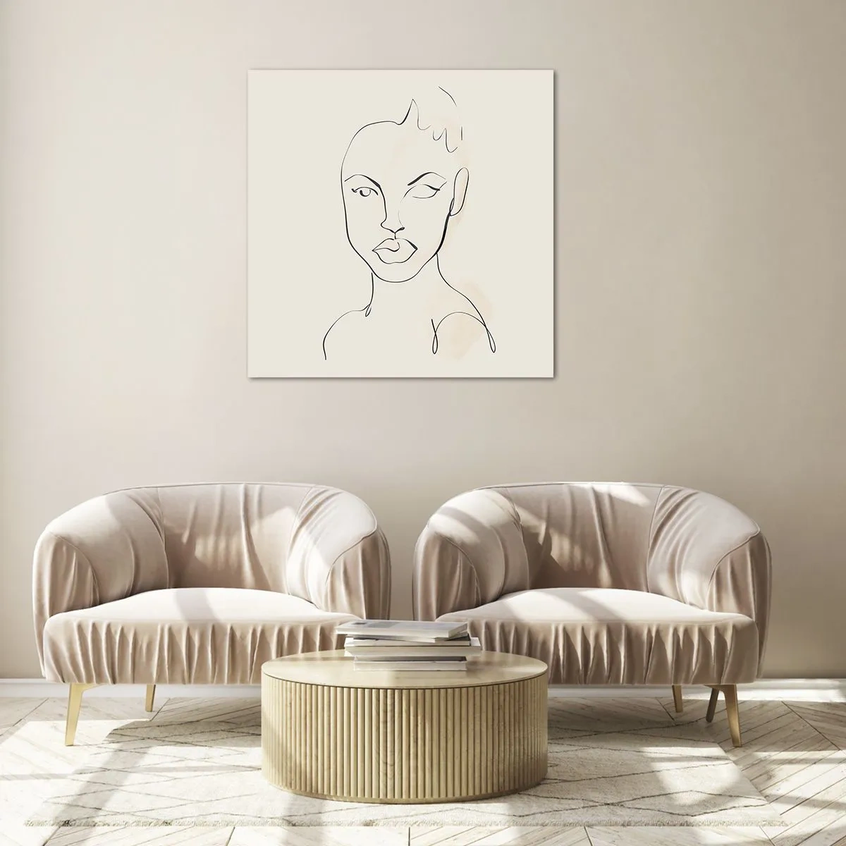 Cuadro sobre vidrio - Impresiones sobre Vidrio - Un esbozo de sensualidad - 70x70 cm