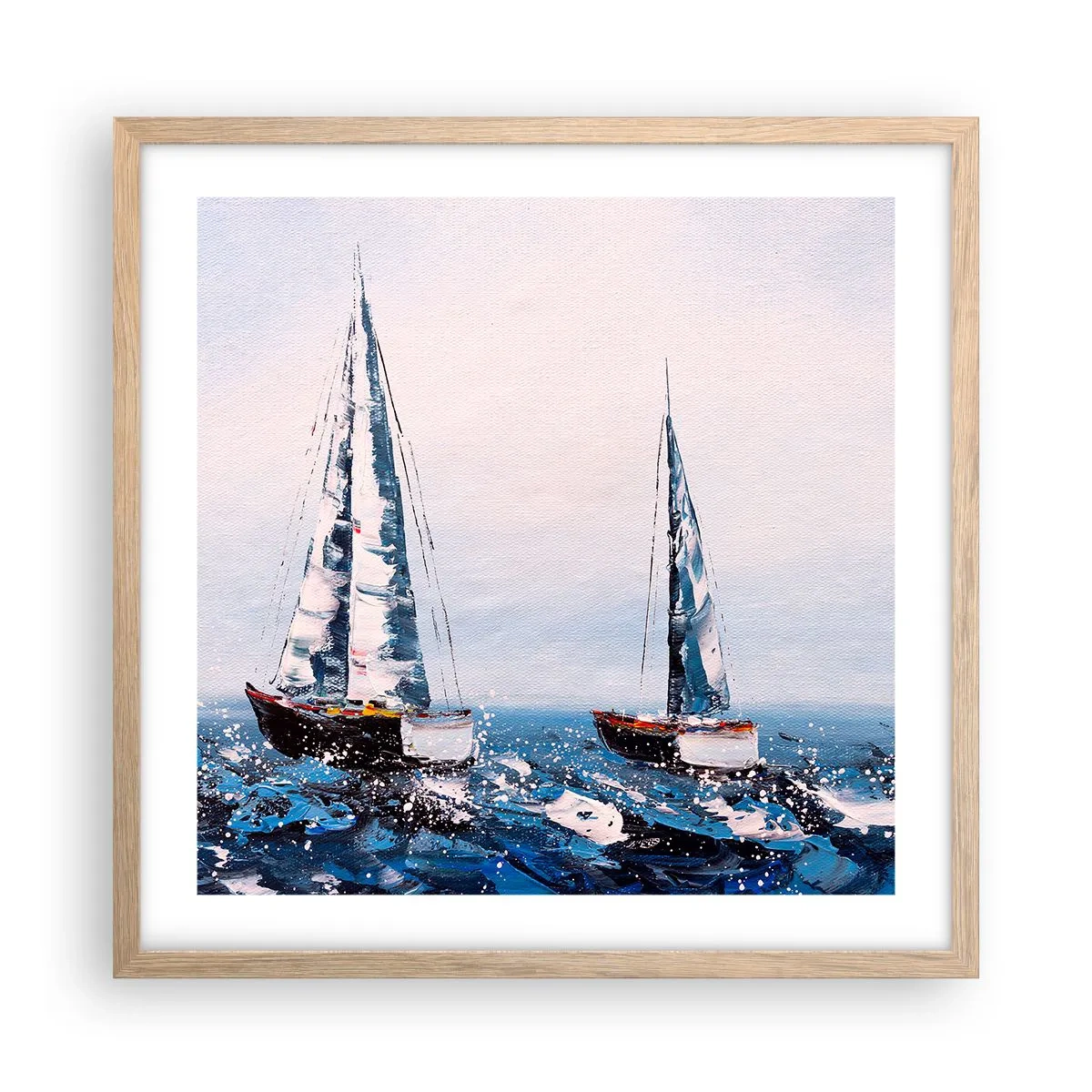 Póster en marco roble claro - Hermandad del viento - 50x50 cm