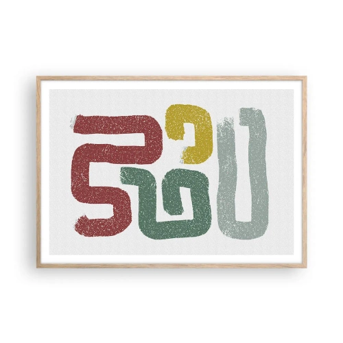 Póster en marco roble claro - En un idioma desconocido - 100x70 cm