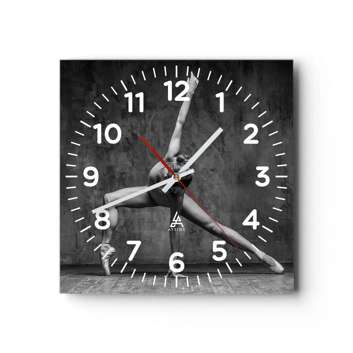 Reloj de pared - Reloj de vidrio - Equilibrio perfecto - 30x30 cm