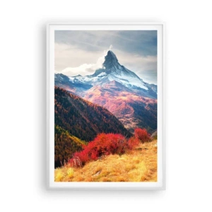 Póster en marco blanco - Otoño alpino - 70x100 cm