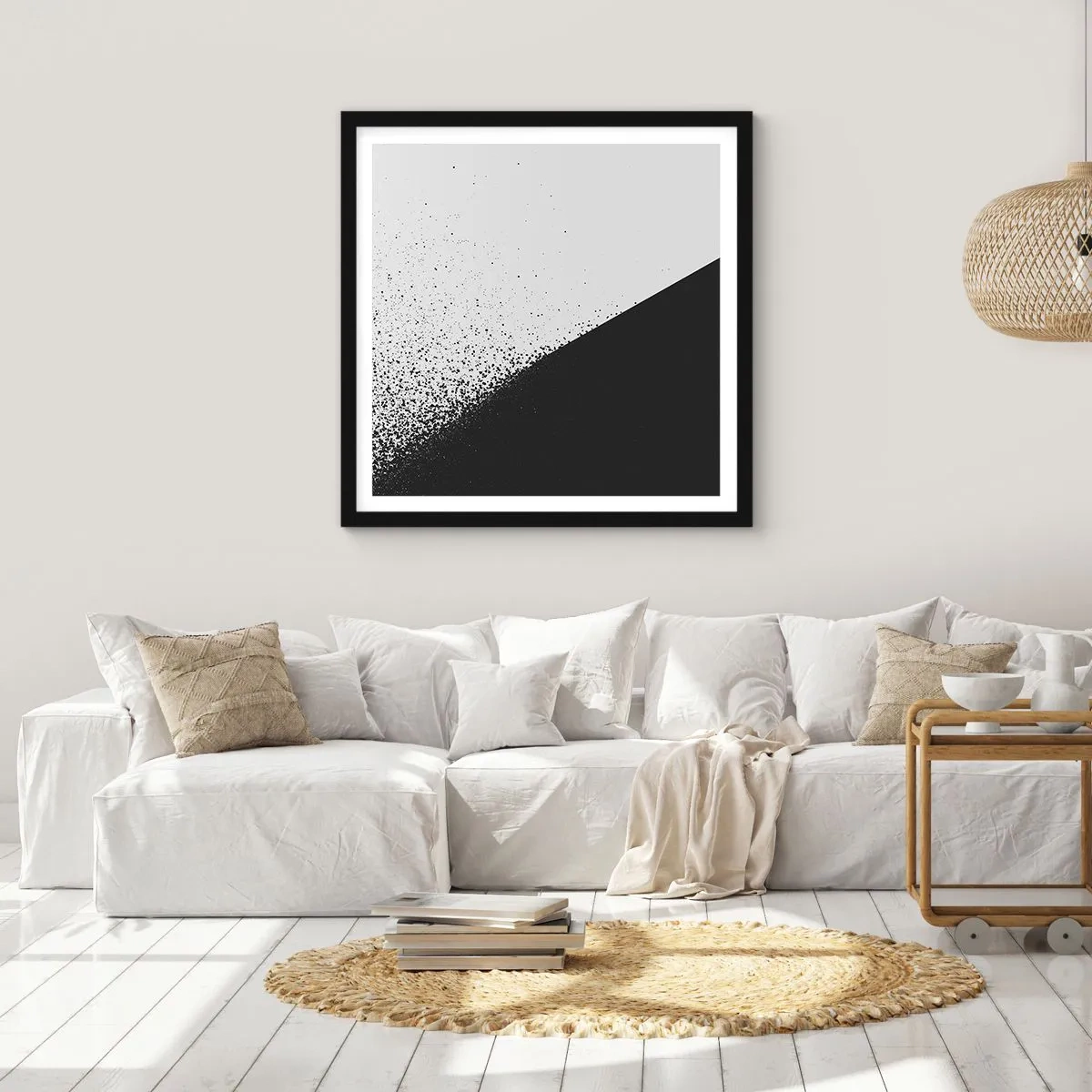 Póster en marco negro - Cada vez más rápido, cada vez más alto - 30x30 cm