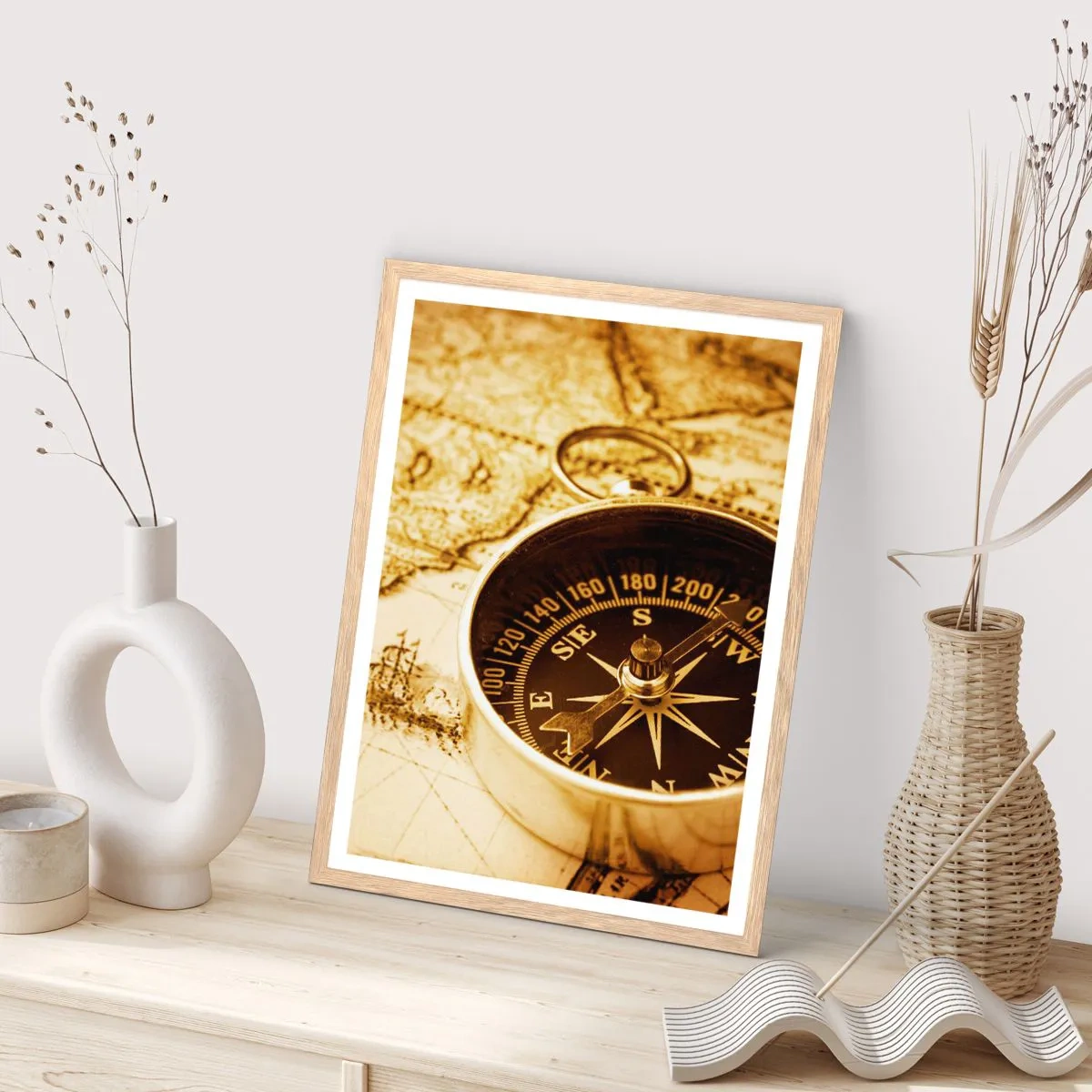 Póster en marco roble claro - ¿Este u Oeste? - 70x100 cm