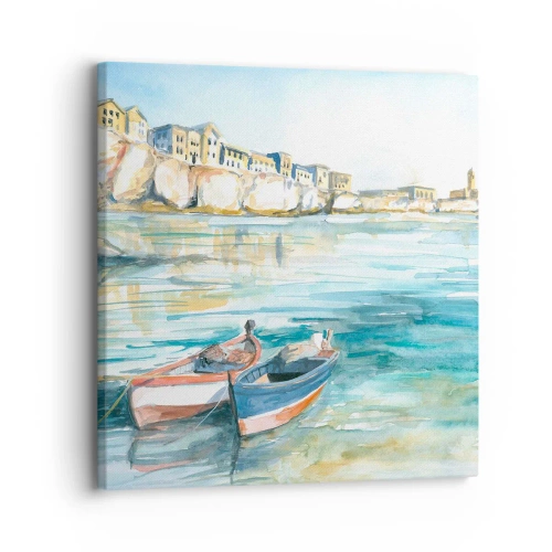 Cuadro sobre lienzo - Impresión de Imagen - Paisaje en azul - 30x30 cm