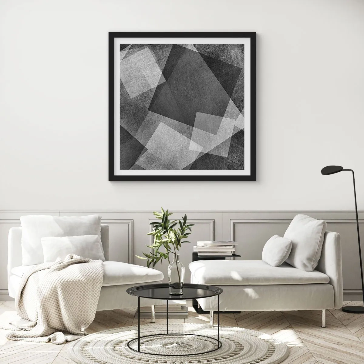 Póster en marco negro - Un símbolo eterno de permanencia y orden - 40x40 cm