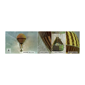 Muestra de fotomural Premium Sand - Vuelos pioneros - Globo, Volar, Nubes - 100x30 cm