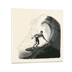 Cuadro sobre vidrio - Impresiones sobre Vidrio - Rey de la ola - 30x30 cm