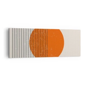 Cuadro sobre lienzo - Impresión de Imagen - Sol minimalista con líneas geométricas. - 140x50cm - Siempre el sol - Decoración de pared moderna para salón y dormitorio ARTTOR