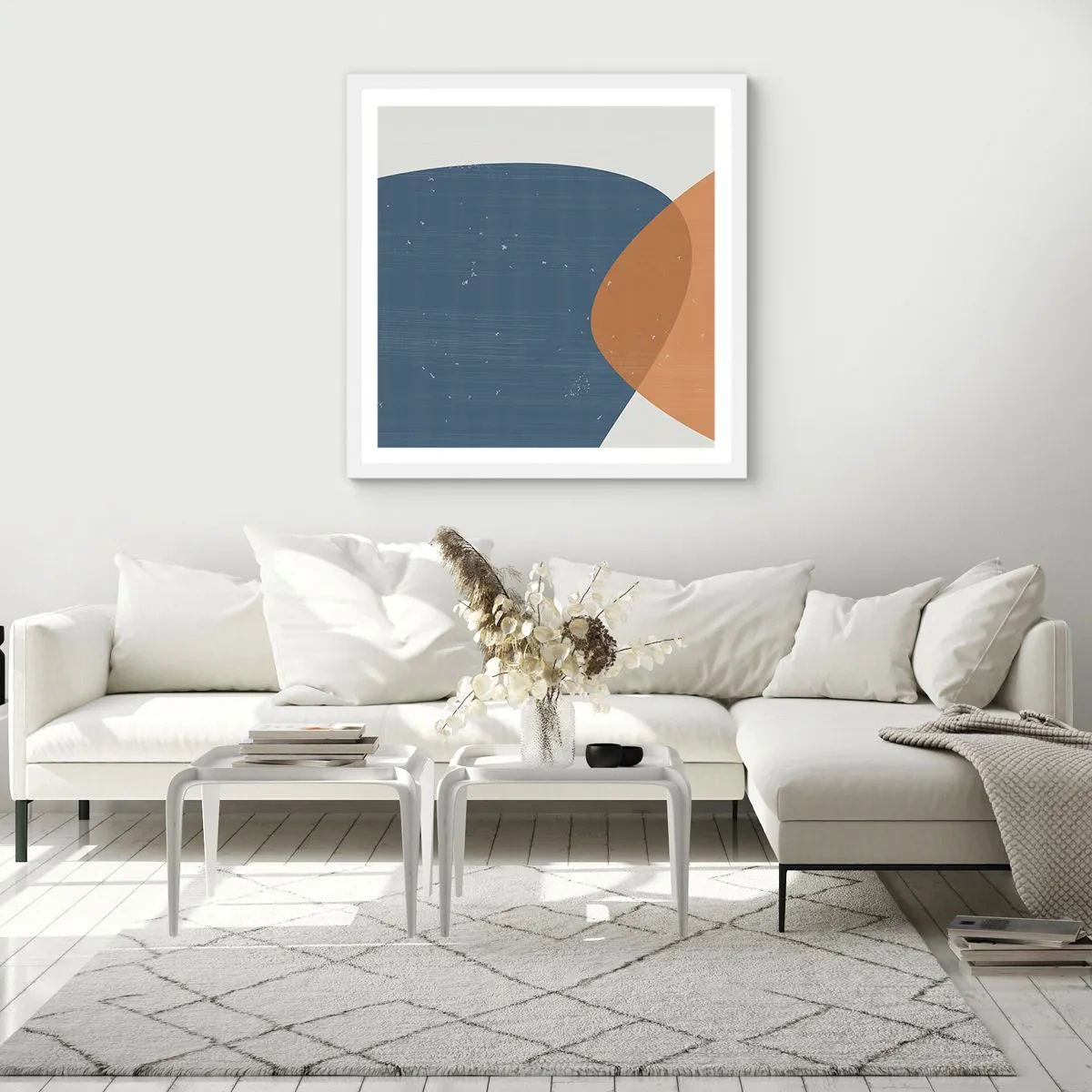 Póster en marco blanco - Óvalos e influencias - 60x60 cm