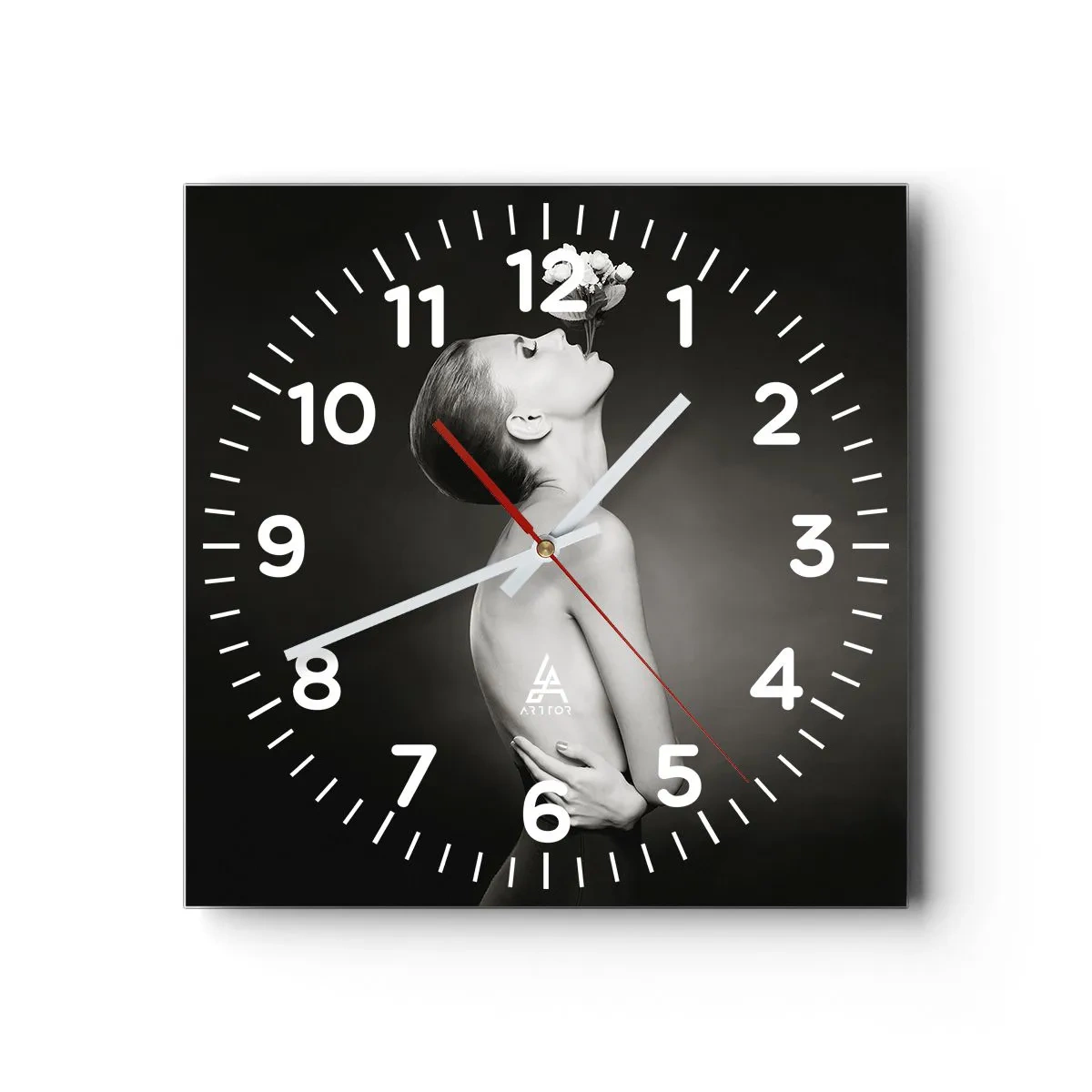 Reloj de pared - Reloj de vidrio - Elegancia excéntrica - 30x30 cm