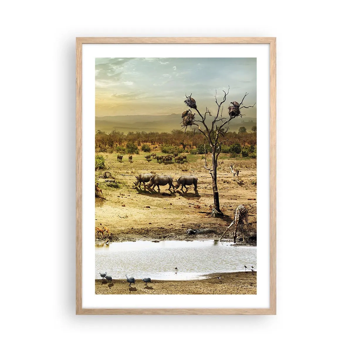 Póster en marco roble claro - Y del Edén fluyó un río... - 50x70 cm