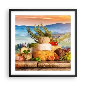 Póster en marco negro - La alegría de vivir italiana - 50x50 cm