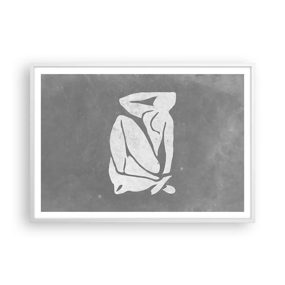 Póster en marco blanco - En sus pensamientos - 100x70 cm