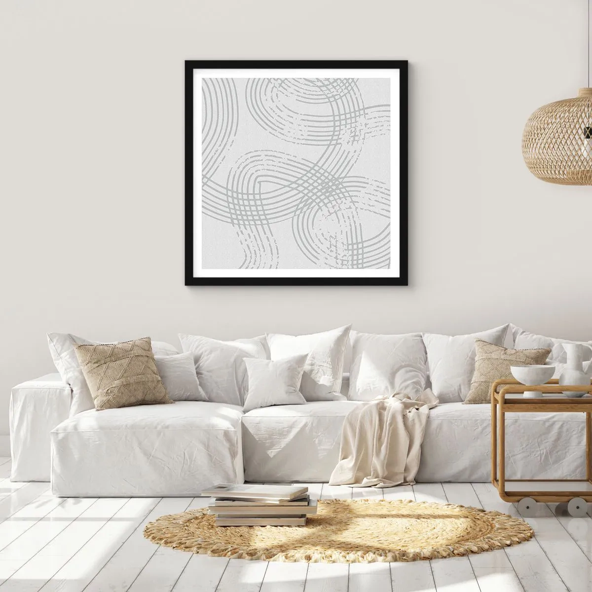 Póster en marco negro - No hay camino recto - 50x50 cm
