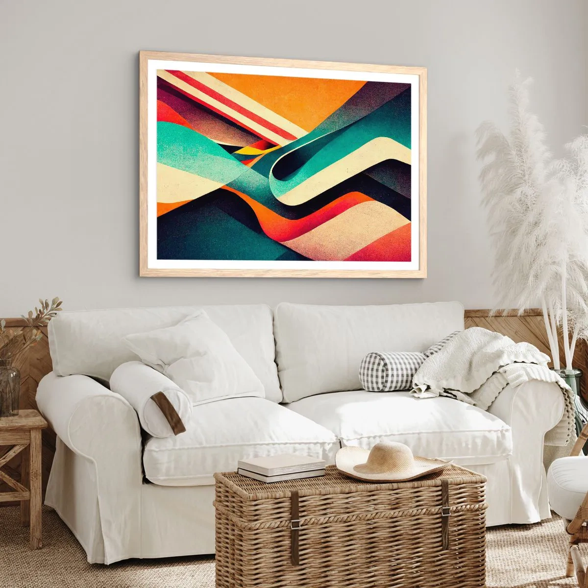 Póster en marco roble claro - Composición intensa - 50x40 cm
