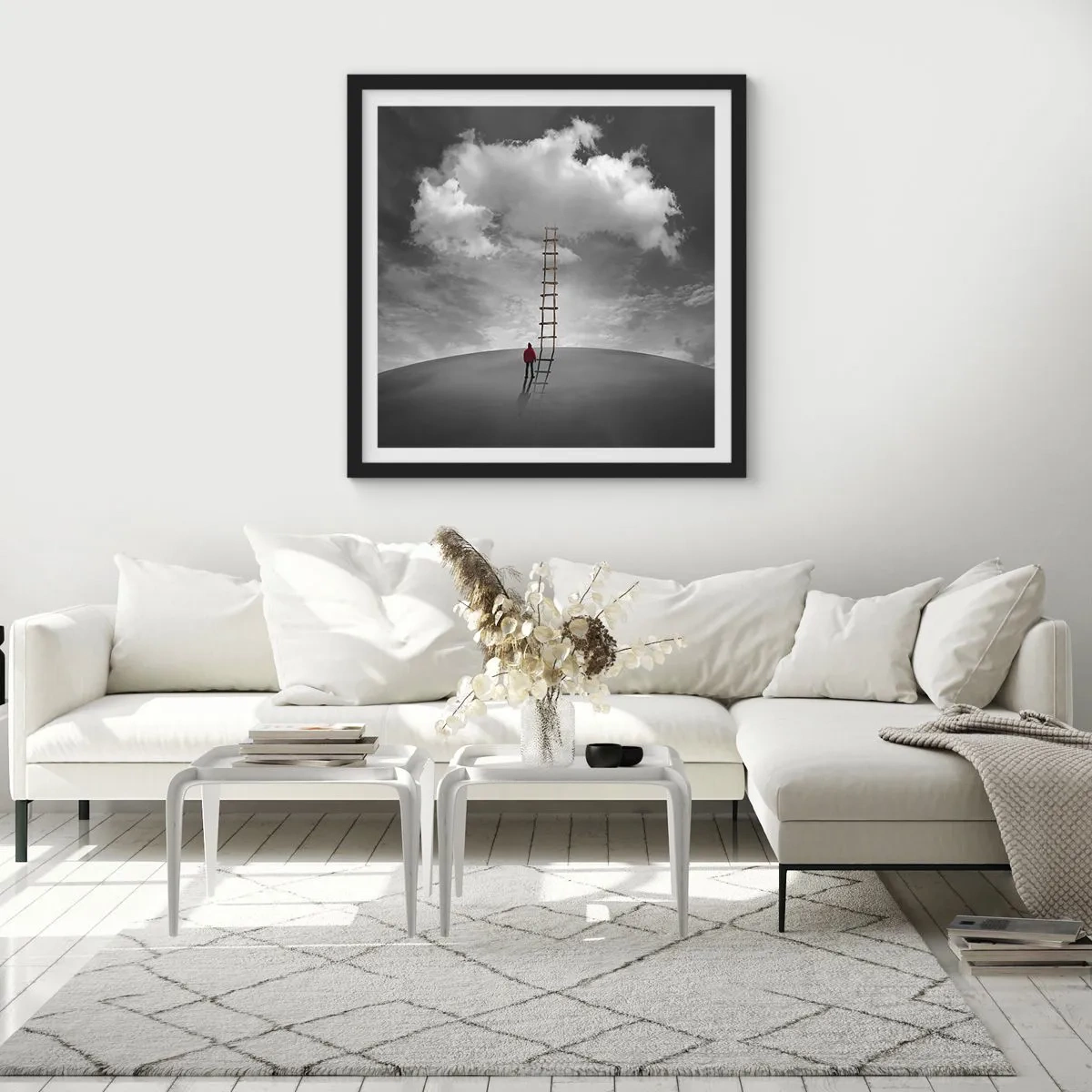 Póster en marco negro - Todo es posible - 50x50 cm