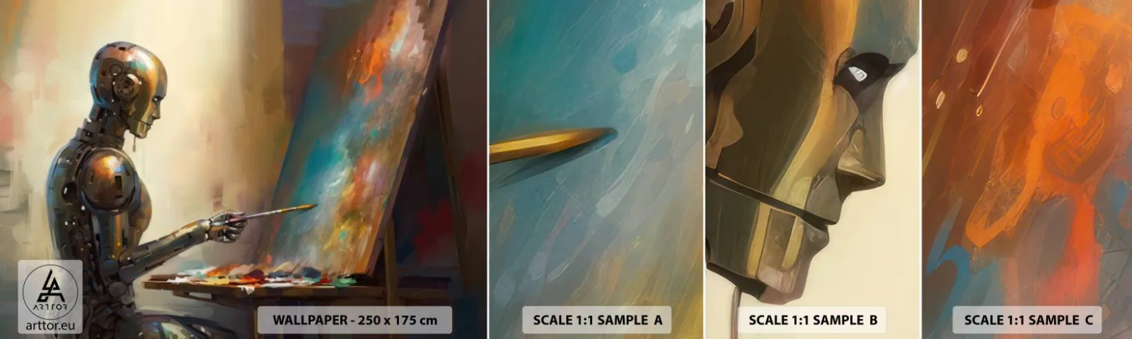 Muestra De Fotomural Standard Eco - Arte del futuro - Cuadro, Robot, Cepillar - 100x30 cm