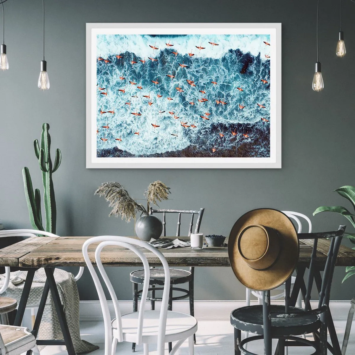 Póster en marco blanco - Un desfile marítimo - 50x40 cm