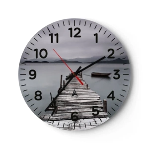 Reloj de pared - Reloj de vidrio - Mañana partimos - 30x30 cm