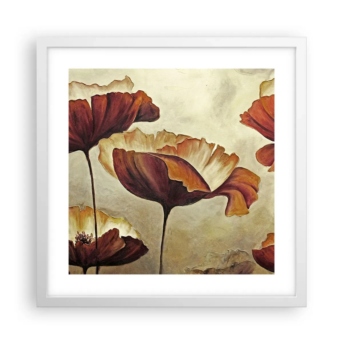 Póster en marco blanco - Prado de prados - 40x40 cm