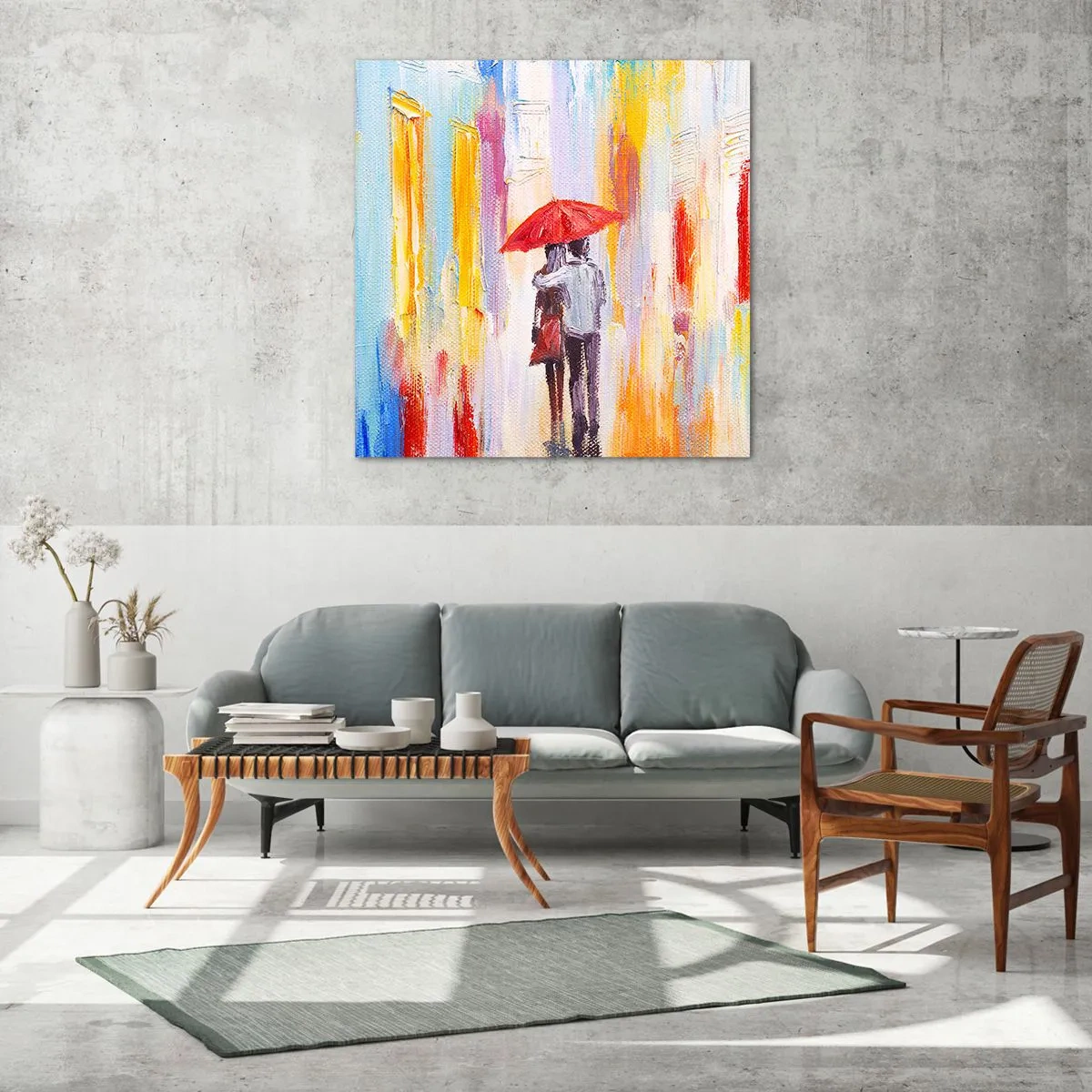 Cuadro sobre vidrio - Impresiones sobre Vidrio - Que siga lloviendo - 60x60 cm