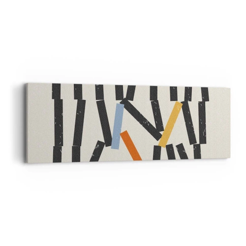 Cuadro sobre lienzo - Impresión de Imagen - Dominó - composición - 90x30 cm