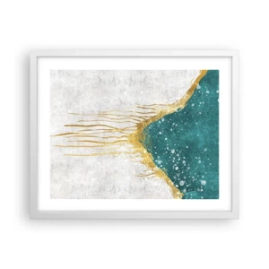 Póster en marco blanco - Marea dorada - 50x40 cm