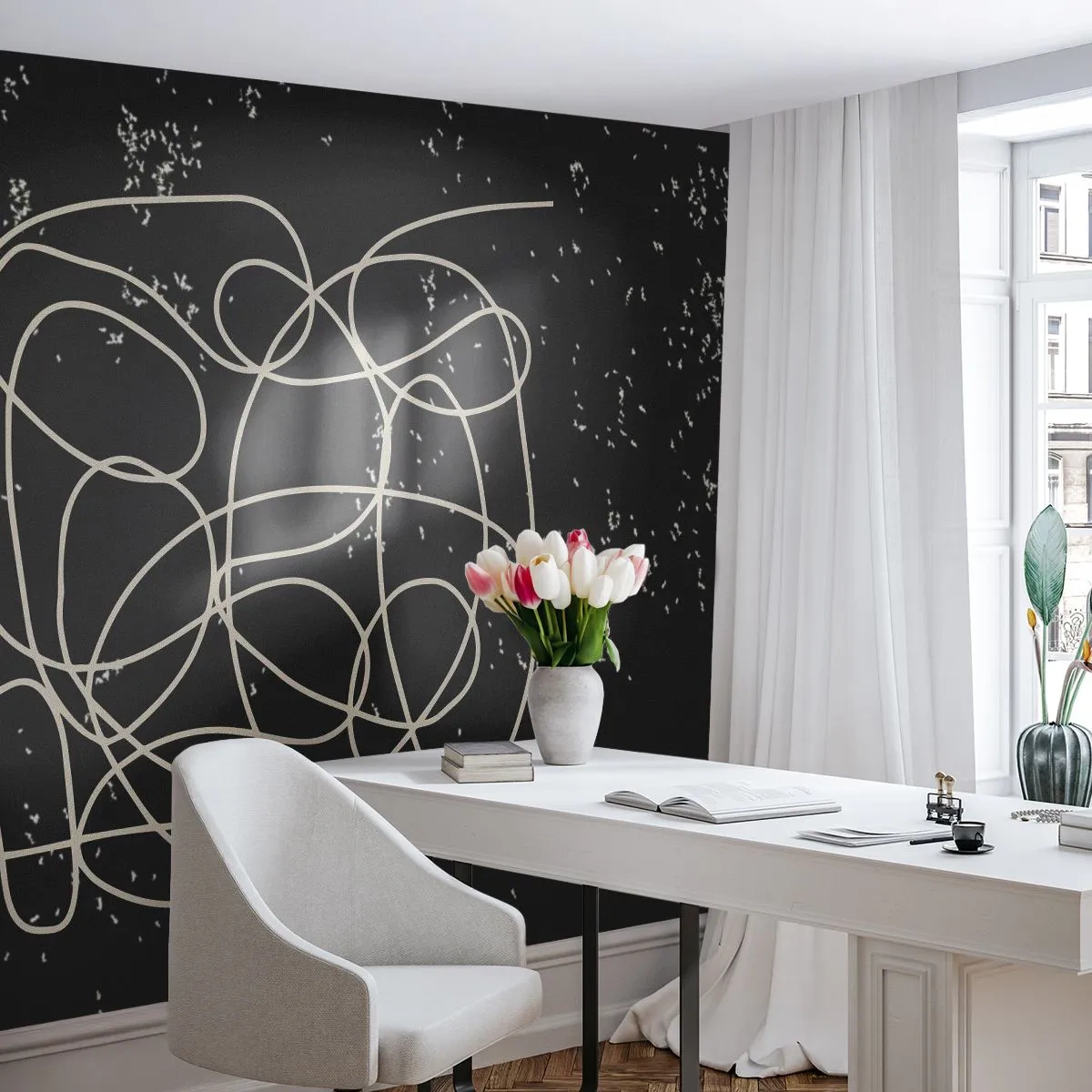 Fotomural Autadhesivo Deluxe Sticker - Pensamientos errantes - Abstracción, Gráficos, Pedazo - 200x140 cm