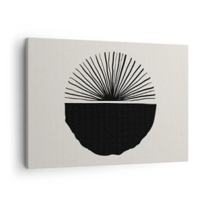 Cuadro sobre lienzo - Impresión de Imagen - Motivo negro minimalista sobre fondo claro. - 70x50cm - Un abanico de posibilidades - Decoración de pared moderna para salón y dormitorio ARTTOR