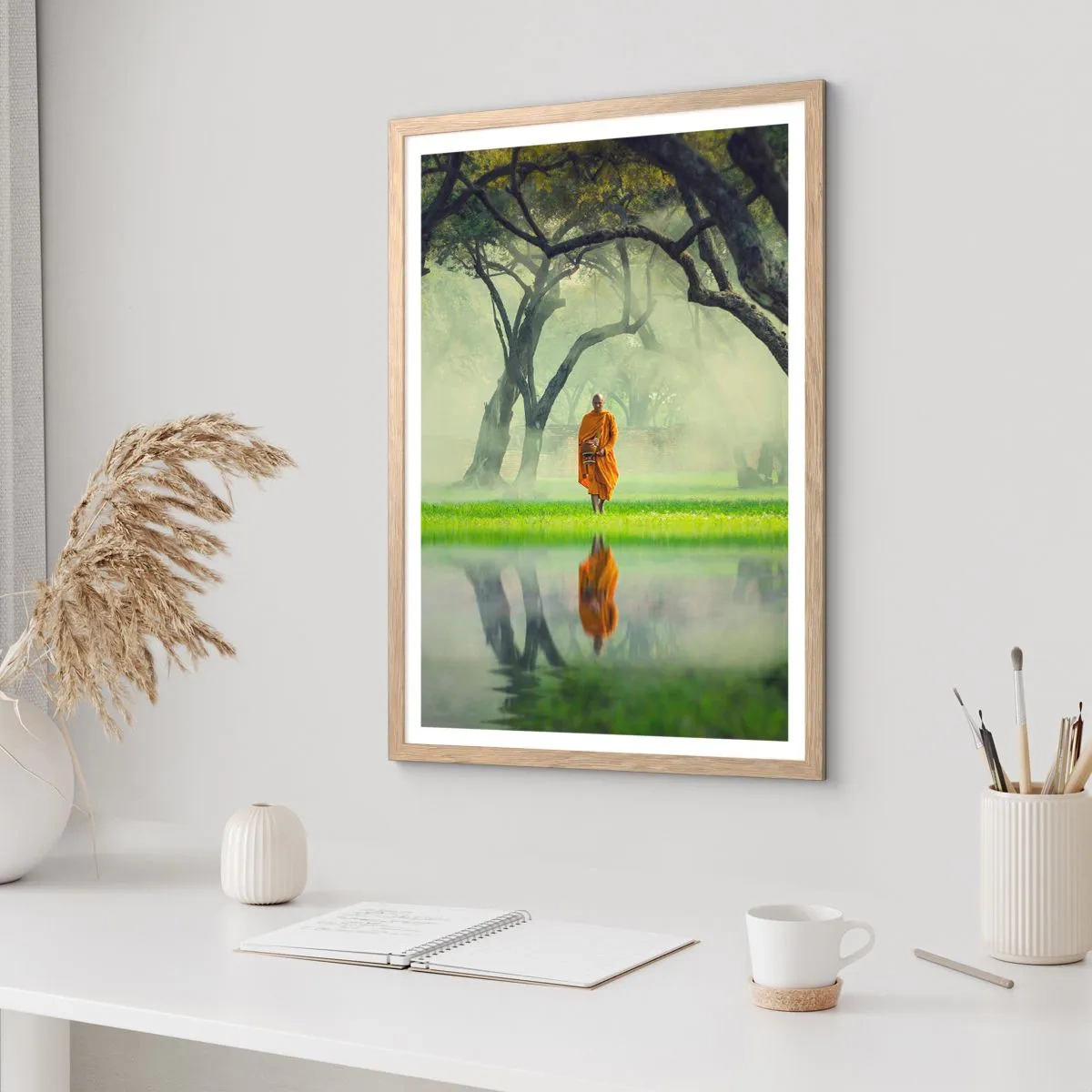 Póster en marco roble claro - En el camino de la iluminación - 61x91 cm