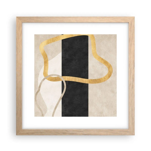 Póster en marco roble claro - Formas en bucle - 30x30 cm