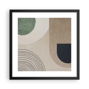 Póster en marco negro - La delicadeza de un óvalo - 40x40 cm