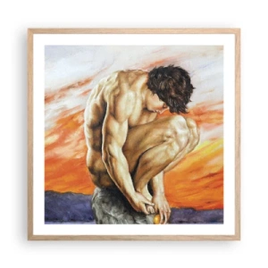 Póster en marco roble claro - Sumergido en sí mismo - 60x60 cm