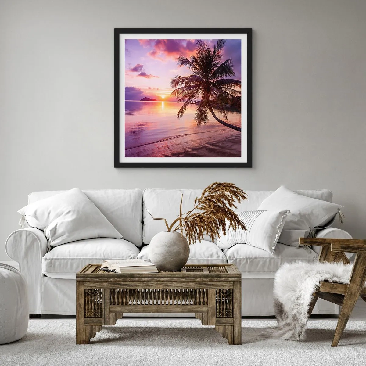 Póster en marco negro - Hermosura hasta el horizonte - 30x30 cm