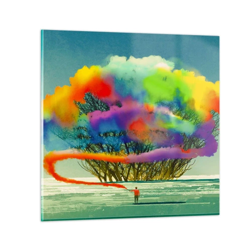 Cuadro sobre vidrio - Impresiones sobre Vidrio - Dale vida a este mundo - 50x50 cm