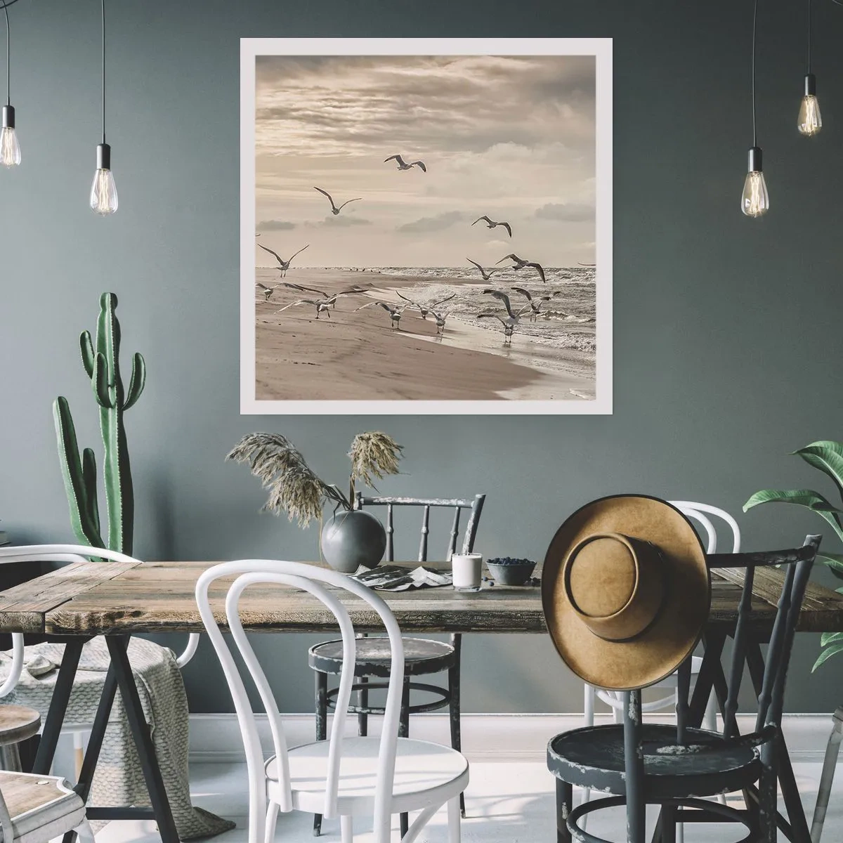 Póster - El sonido del mar, el canto de los pájaros - 30x30 cm