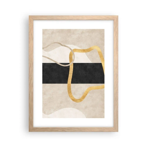 Póster en marco roble claro - Formas en bucle - 30x40 cm