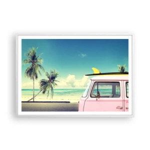 Póster en marco blanco - Comienzan las vacaciones - 100x70 cm