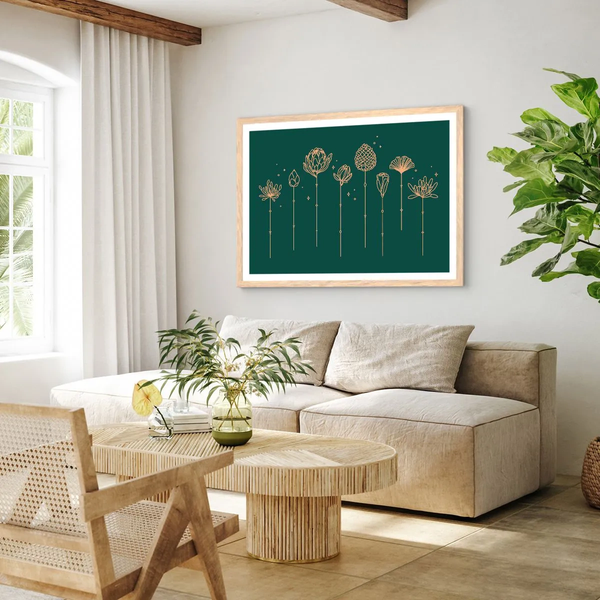 Póster en marco roble claro - La familia vegetal - 91x61 cm